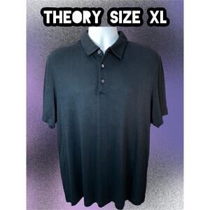 THEORY Slim Fit Lyocell Jersey Polo Shirt Black XL
